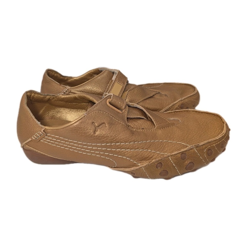 Vintage Puma Amoko 2 Womens 9.5 Brown Croc Embossed Leather Driving Loafers - Picture 2 of 10